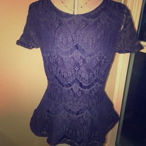 Lacey Navy Blue Blouse